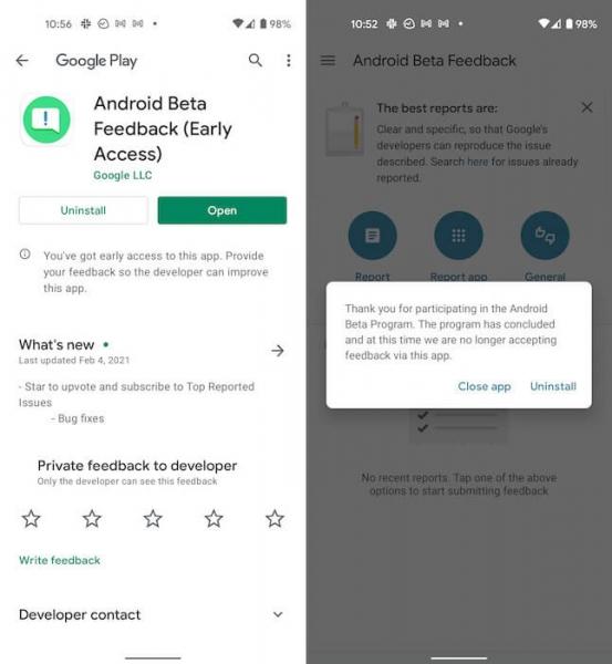 Google Beta Feedback