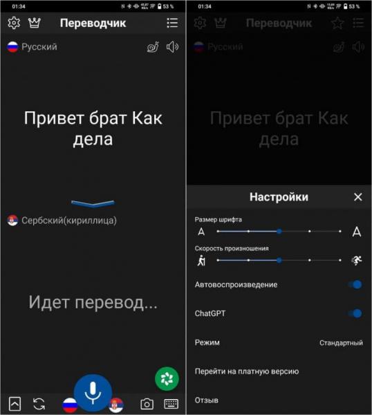 Переводчик в реальном времени на Андроид. Переводчик работает в режиме реального времени и поддерживает десятки языков. Фото.
