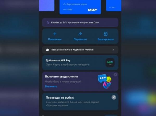 Как добавить Озон Карту в Мир Пэй. Добавьте виртуальную карту Озон, чтобы расплачиваться ею в магазинах. Фото.