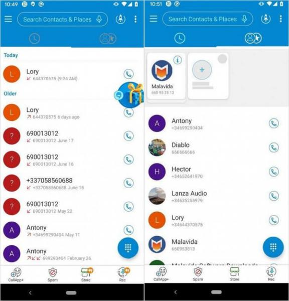 Какой определитель номера скачать на Андроид. CallApp распознает спам-звонки и позволяет записывать разговор. Фото.