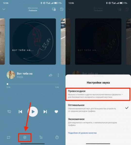 Как включить Lossless на Андроиде. Это самый удобный способ переключиться на Lossless. Фото.