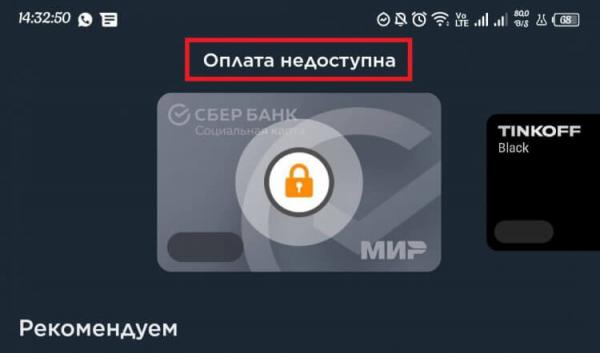 Что делать, если не работает бесконтактная оплата МИР. Как правило, такие ошибки связаны со сбоем в работе сервиса, которые устраняются в течение нескольких часов. Фото.