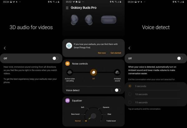 Приложение для наушников Самсунг. У каждой модели наушников Samsung свое приложение с уникальным набором функций. Фото.