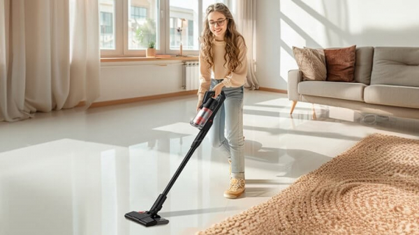 Deerma T20W — недорогой пылесос для сухой и влажной уборки. Пылесос и швабра в одном устройстве. Фото.