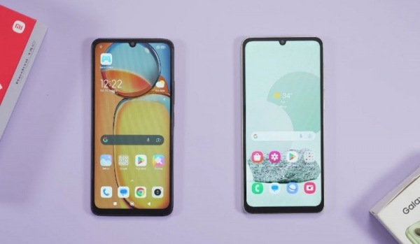 Сравнение Galaxy A06 и Redmi 13C. Экран Redmi 13C больше, но совсем чуть-чуть. Фото: Eugoson Quorch. Фото.