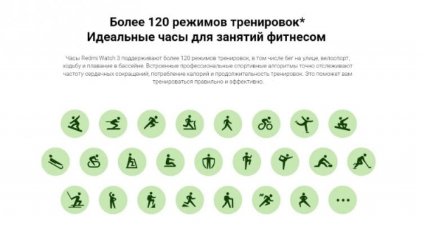 Спортивные режимы часов. Хорошо, но толку от такого количества режимов все равно нет. Фото.