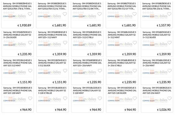 Сравнение цен на Samsung Galaxy S25 различных модификаций