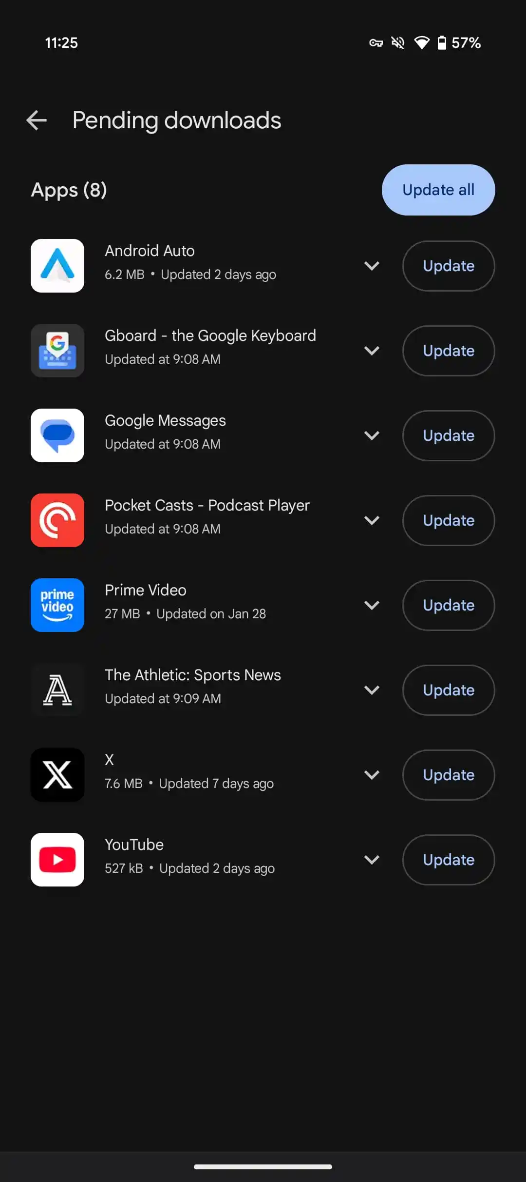 Уже обновлённые приложения вновь появляются, как не обновлённые. Иллюстрация: 9to5Google