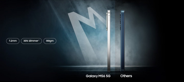 Samsung делает акцент на тонком корпусе Galaxy M56