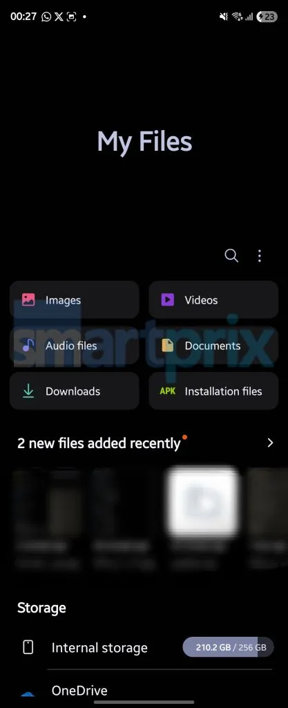 Интерфейс файлового менеджера One UI 8