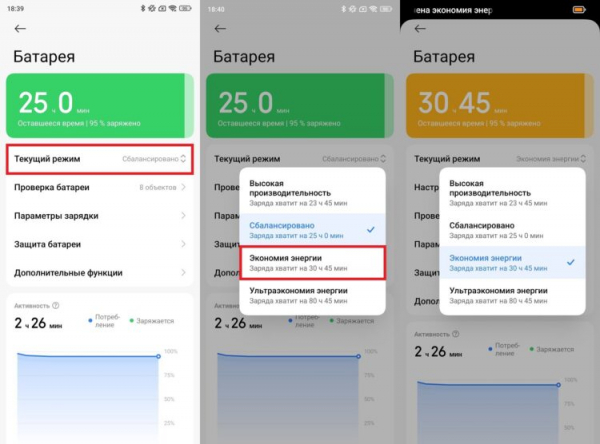 Легкий способ продлить время работы Android. Фото.