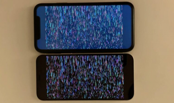 Оцените разницу в цветопередаче на IPS (сверху) и AMOLED (снизу). Фото.