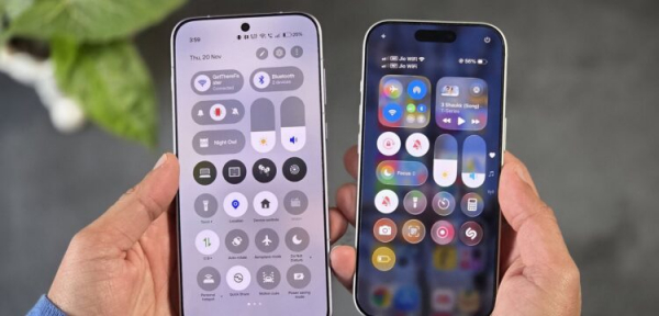 ОС у OnePlus — вылитая iOS 26. Nothing OS — более самобытная, по духу она ближе к Googel Android. Фото.