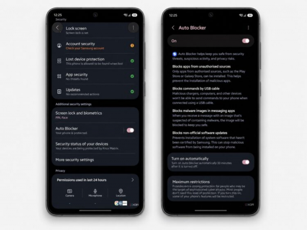 Не пользуюсь Samsung без Auto Blocker. Фото.