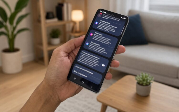 Приложение обеспечивает работу текстовых функций Galaxy AI. Фото.