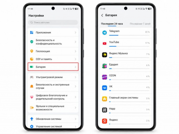 Проверка приложений, которые жрут батарею на Android. Фото.