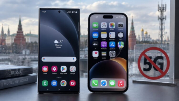 Ограничения работы 5G в России на смартфонах Samsung и Apple. Фото.