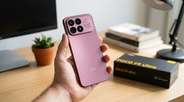POCO F9 Ultra в цвете Dark Cherry выглядит очень стильно и дорого. Фото.