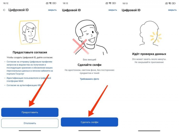 Для Цифрового ID нужны ваши фото и документы с Госуслуг