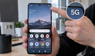 Сеть 5G на экране Android-смартфона