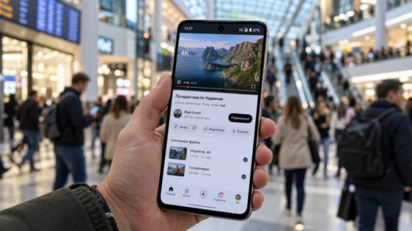 Просмотр видео в 4К через 5G на смартфоне. Фото.