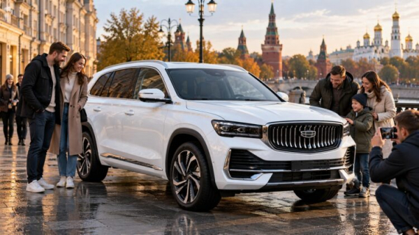 Белый Geely Monjaro в Москве