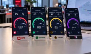 Визуализация замера скорости 5G разных операторов связи