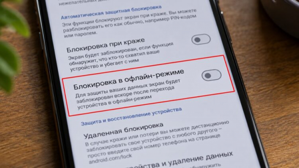 Режим блокировки в офлайн-режиме на Android
