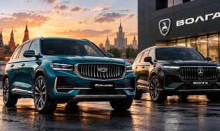 Geely Monjaro рядом с новым автомобилем «Волга»