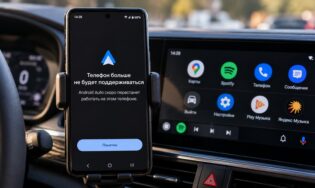 Предупреждение о прекращении поддержки Android Auto