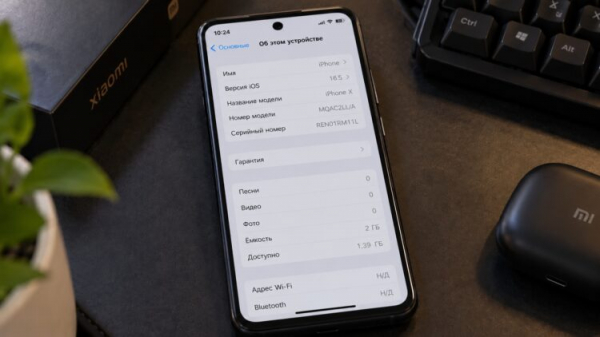 Раздел «Об этом устройстве» на смартфоне Xiaomi с iOS