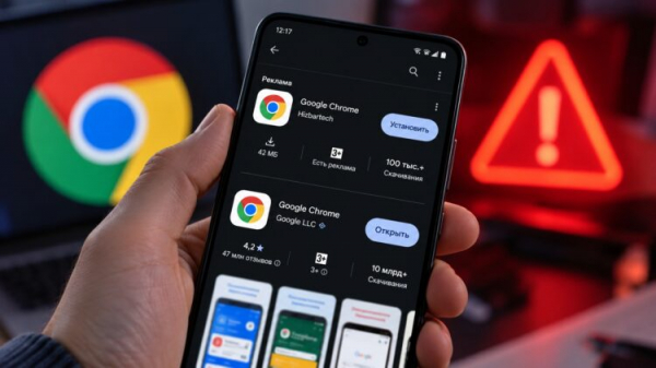 Фейковый и настоящий Chrome в Play Маркете